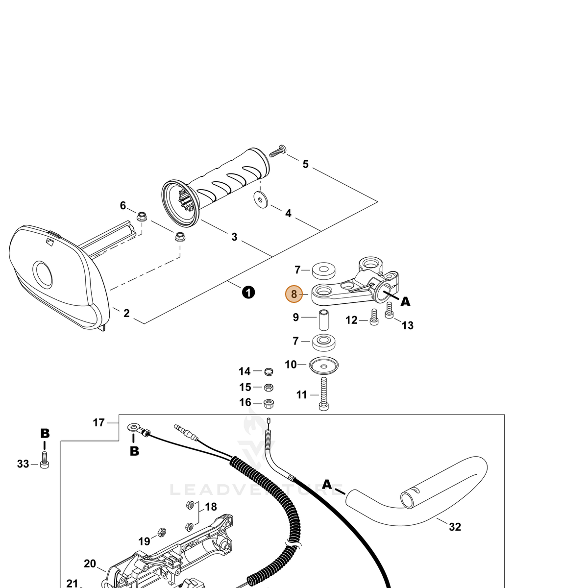 ECHO part C415000210 — IPL diagram snippet (6x zoom, amber highlight)