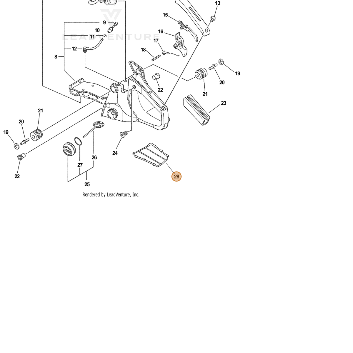 ECHO part C418000000 — IPL diagram snippet (6x zoom, amber highlight)