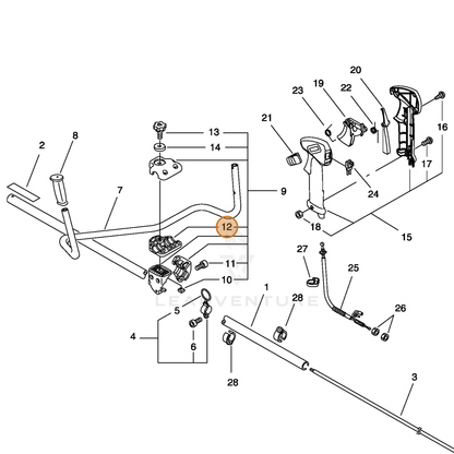 ECHO part C423000043 — IPL diagram snippet (6x zoom, amber highlight)