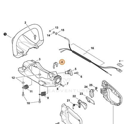 ECHO part C423000280 — IPL diagram snippet (6x zoom, amber highlight)