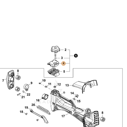 ECHO part C423001070 — IPL diagram snippet (6x zoom, amber highlight)