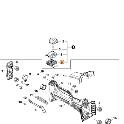 ECHO part C423001080 — IPL diagram snippet (6x zoom, amber highlight)