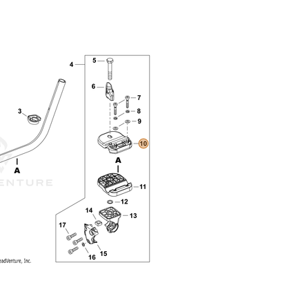 ECHO part C423001090 — IPL diagram snippet (6x zoom, amber highlight)