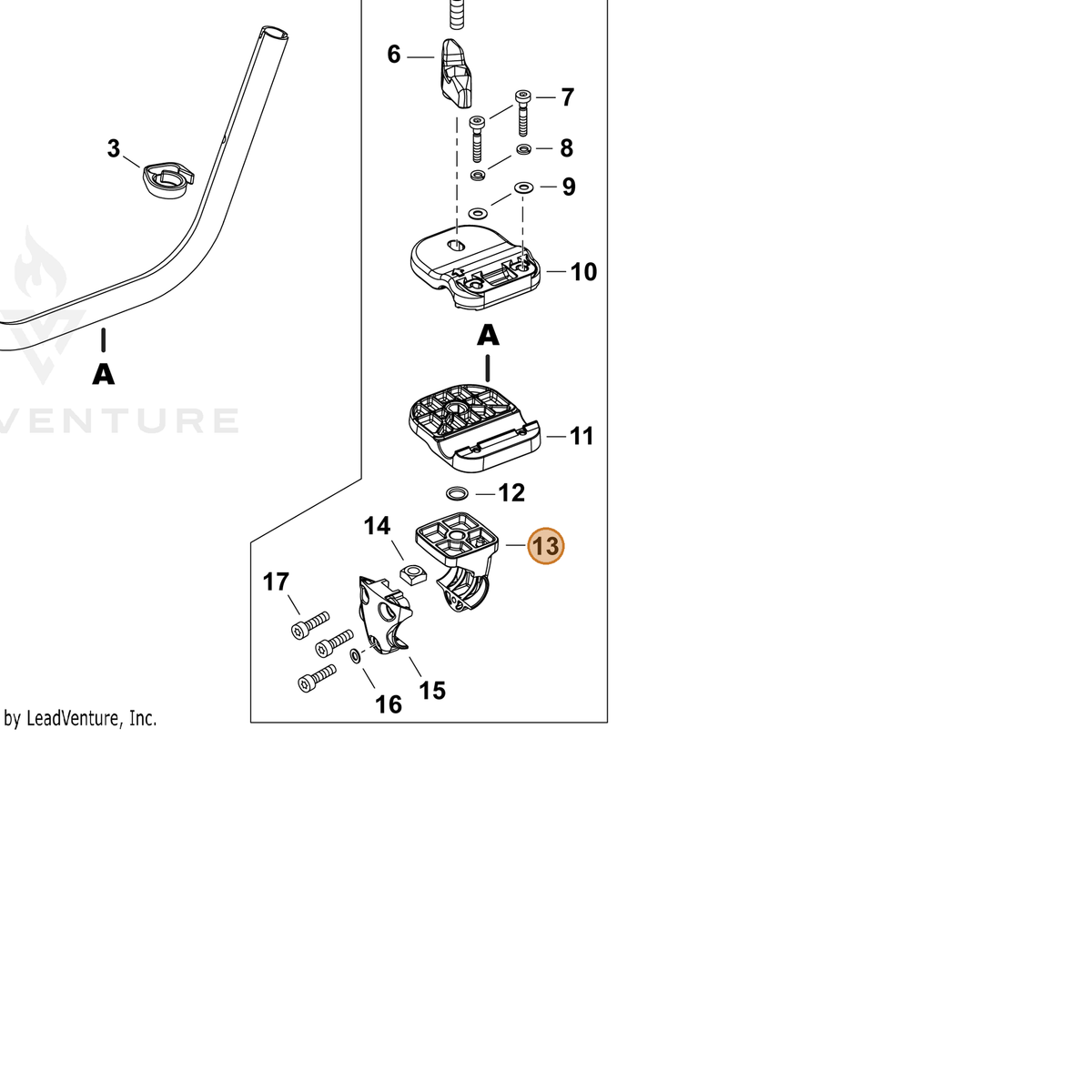 ECHO part C423001110 — IPL diagram snippet (6x zoom, amber highlight)