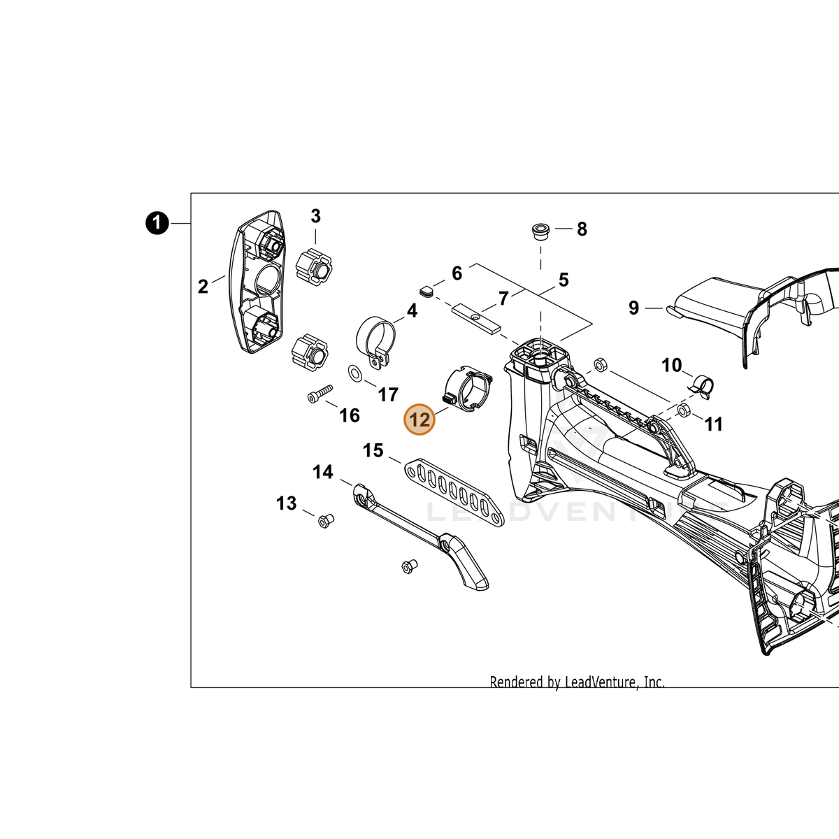 ECHO part C427000050 — IPL diagram snippet (6x zoom, amber highlight)