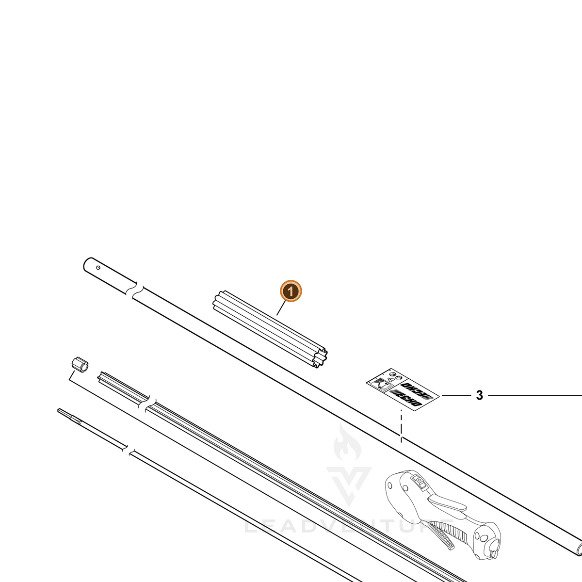 ECHO part C427000060 — IPL diagram snippet (6x zoom, amber highlight)