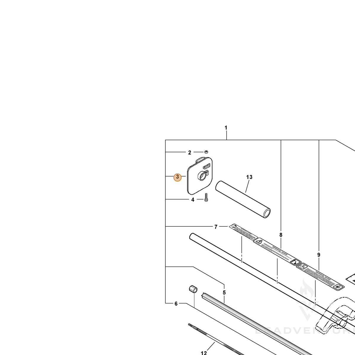 ECHO part C440000022 — IPL diagram snippet (6x zoom, amber highlight)