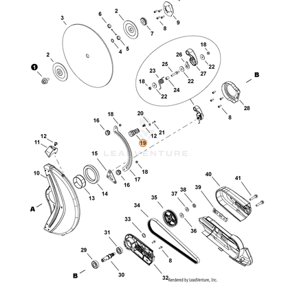 ECHO part C442000100 — IPL diagram snippet (6x zoom, amber highlight)