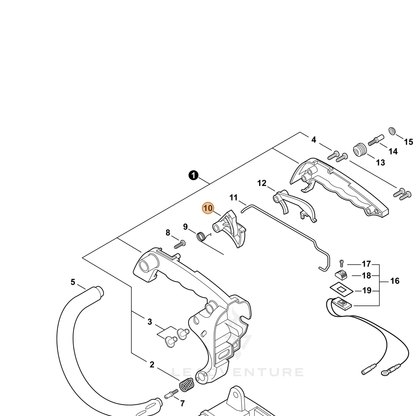 ECHO part C450000010 — IPL diagram snippet (6x zoom, amber highlight)