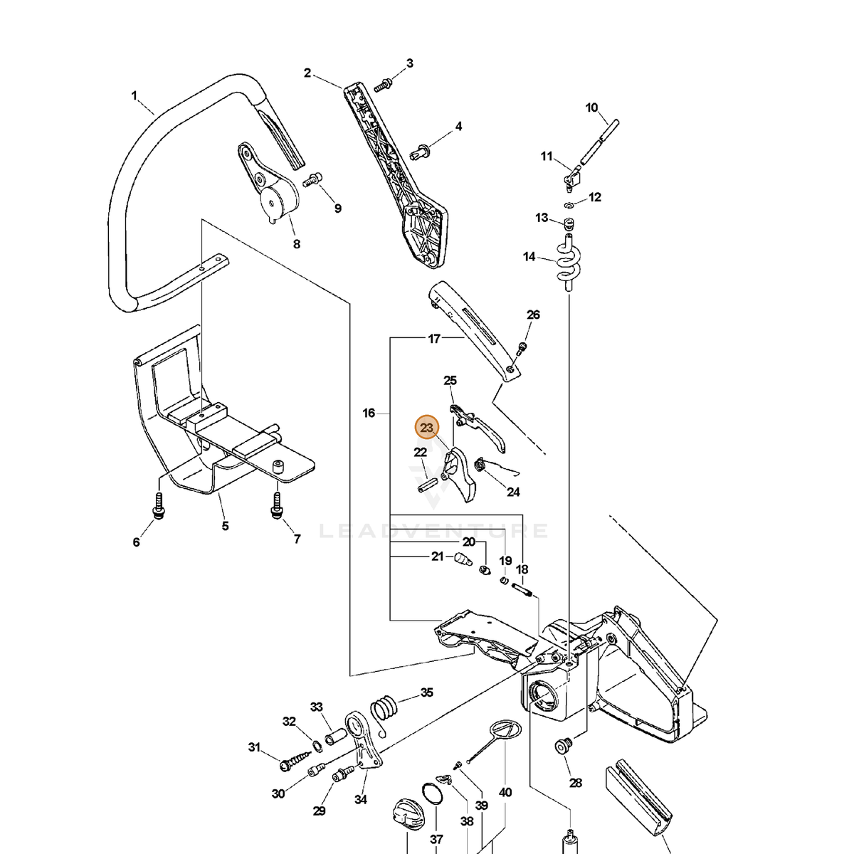 ECHO part C450000042 — IPL diagram snippet (6x zoom, amber highlight)