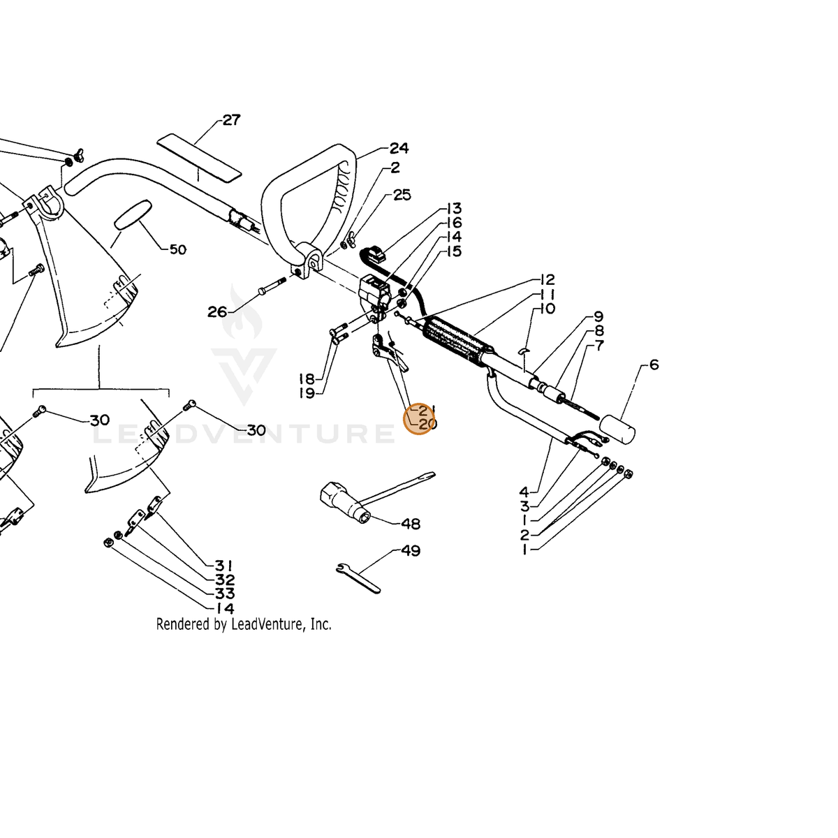 ECHO part C450000060 — IPL diagram snippet (6x zoom, amber highlight)