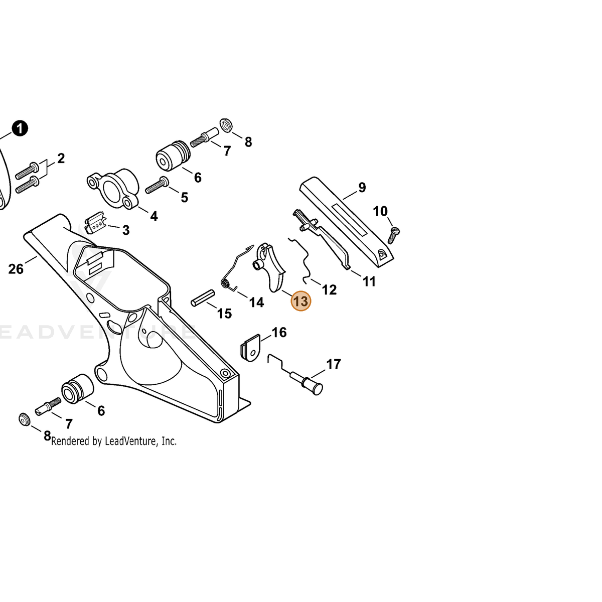 ECHO part C450000141 — IPL diagram snippet (6x zoom, amber highlight)