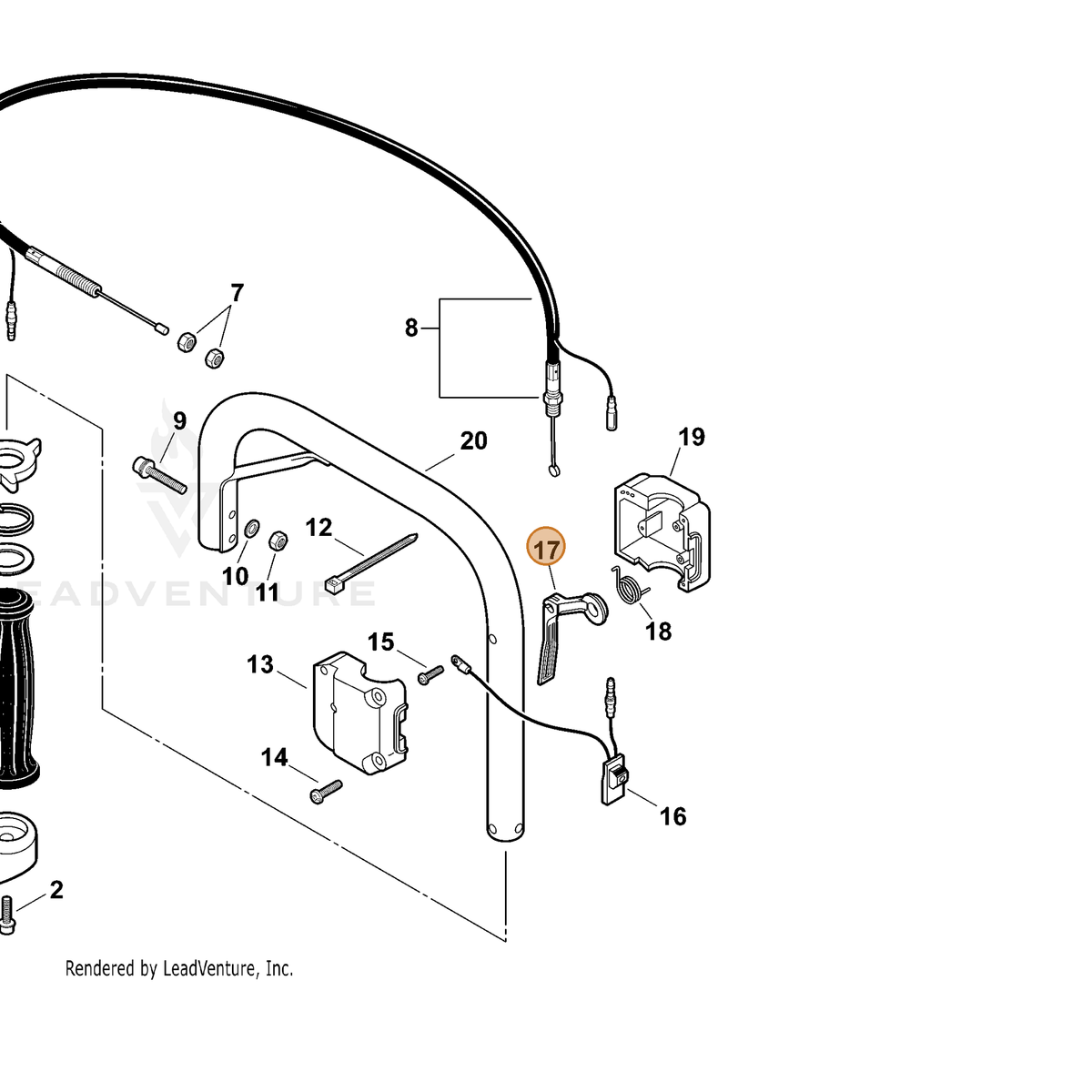 ECHO part C450000150 — IPL diagram snippet (6x zoom, amber highlight)