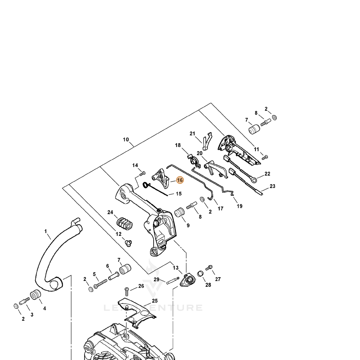 ECHO part C450000160 — IPL diagram snippet (6x zoom, amber highlight)