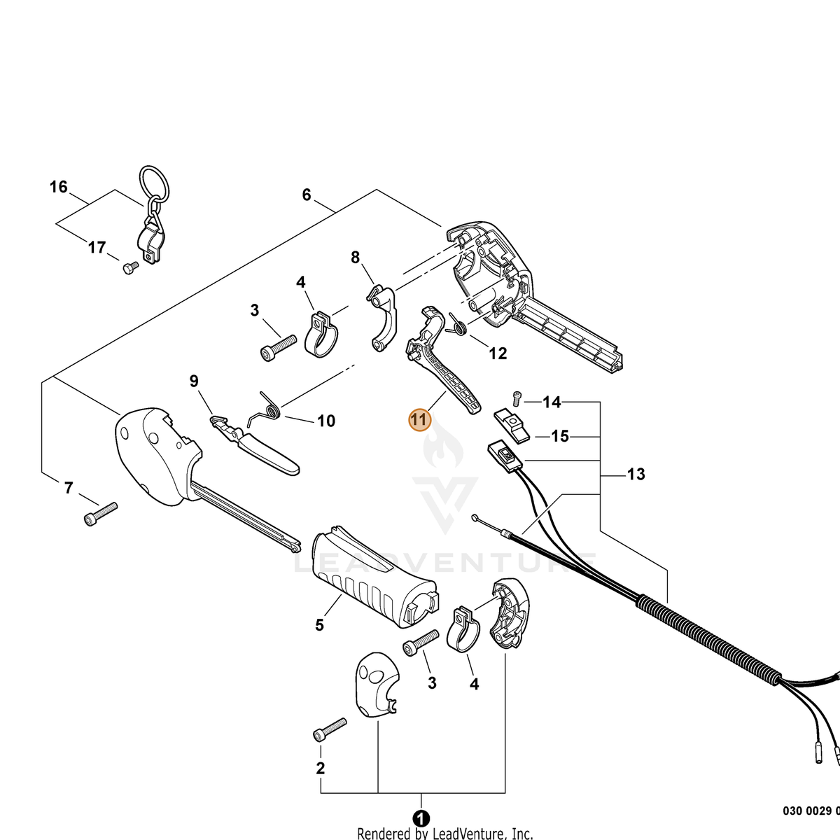 ECHO part C450000183 — IPL diagram snippet (6x zoom, amber highlight)