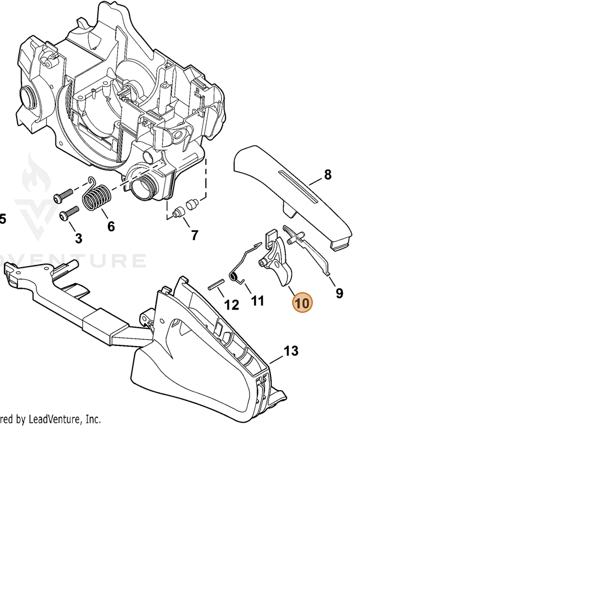 ECHO part C450000213 — IPL diagram snippet (6x zoom, amber highlight)