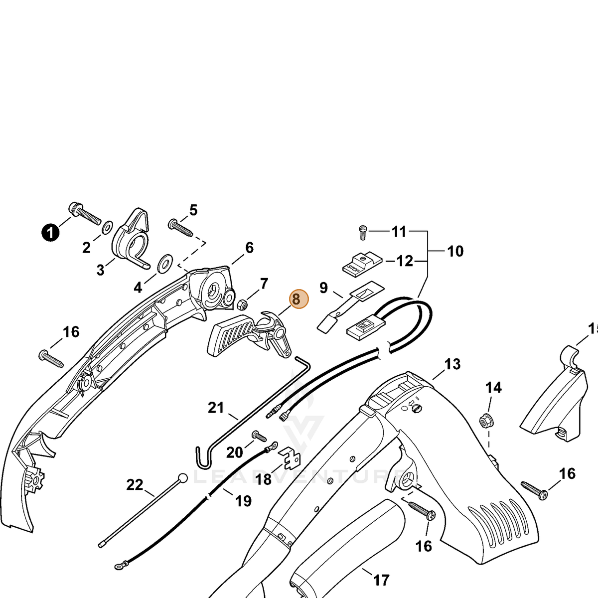 ECHO part C450000241 — IPL diagram snippet (6x zoom, amber highlight)