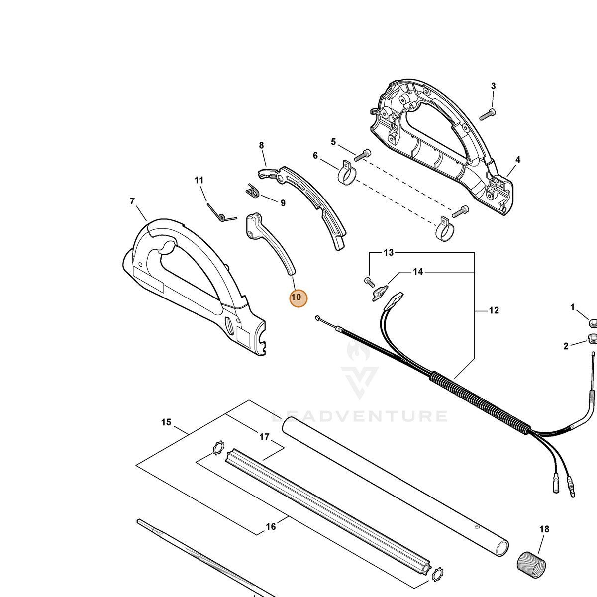 ECHO part C450000260 — IPL diagram snippet (6x zoom, amber highlight)