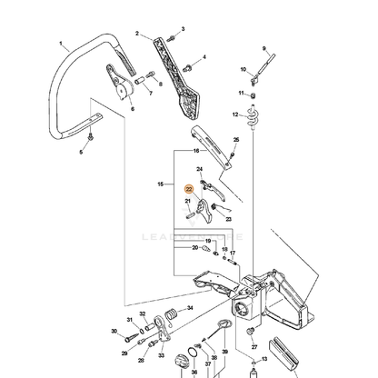 ECHO part C450000281 — IPL diagram snippet (6x zoom, amber highlight)