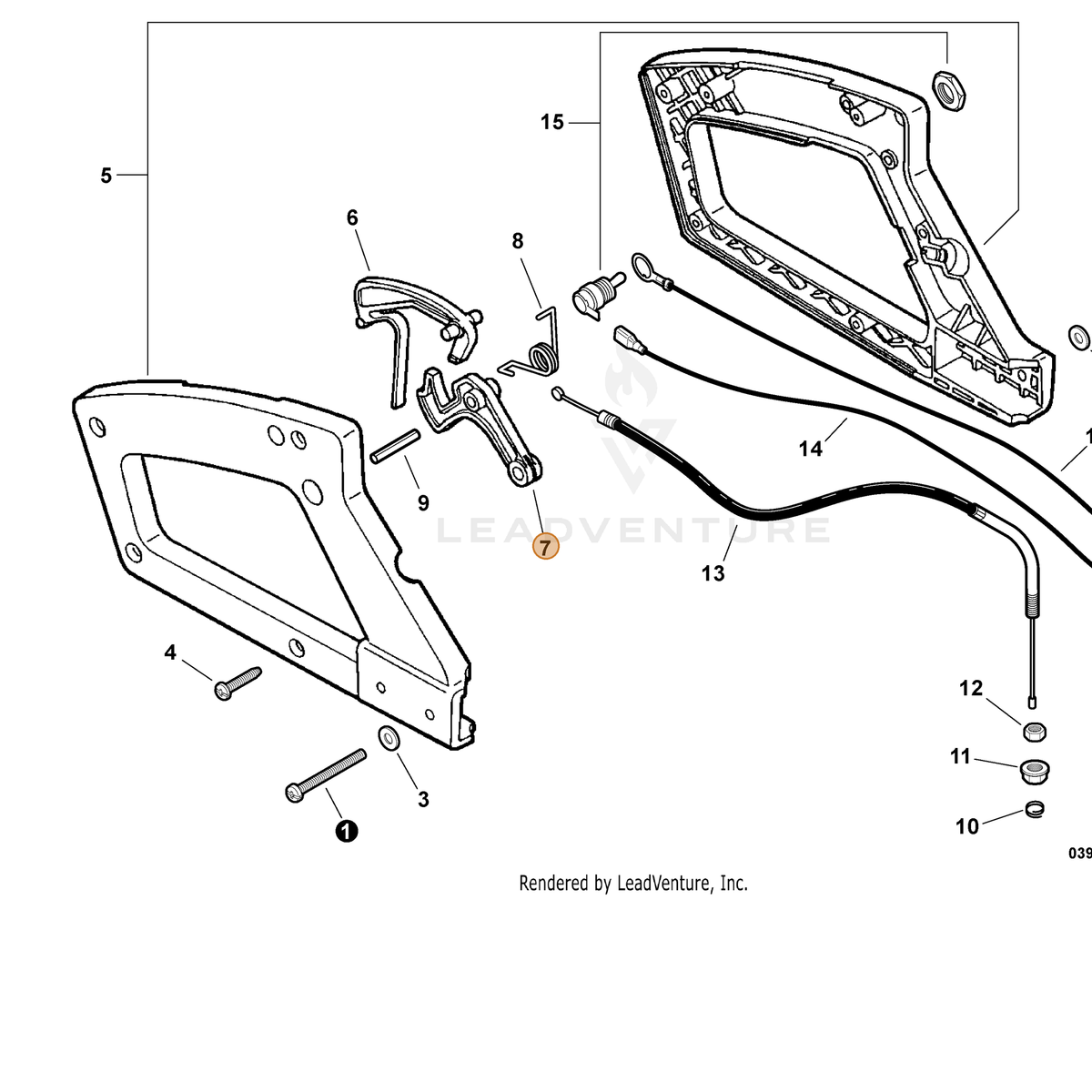 ECHO part C450000350 — IPL diagram snippet (6x zoom, amber highlight)