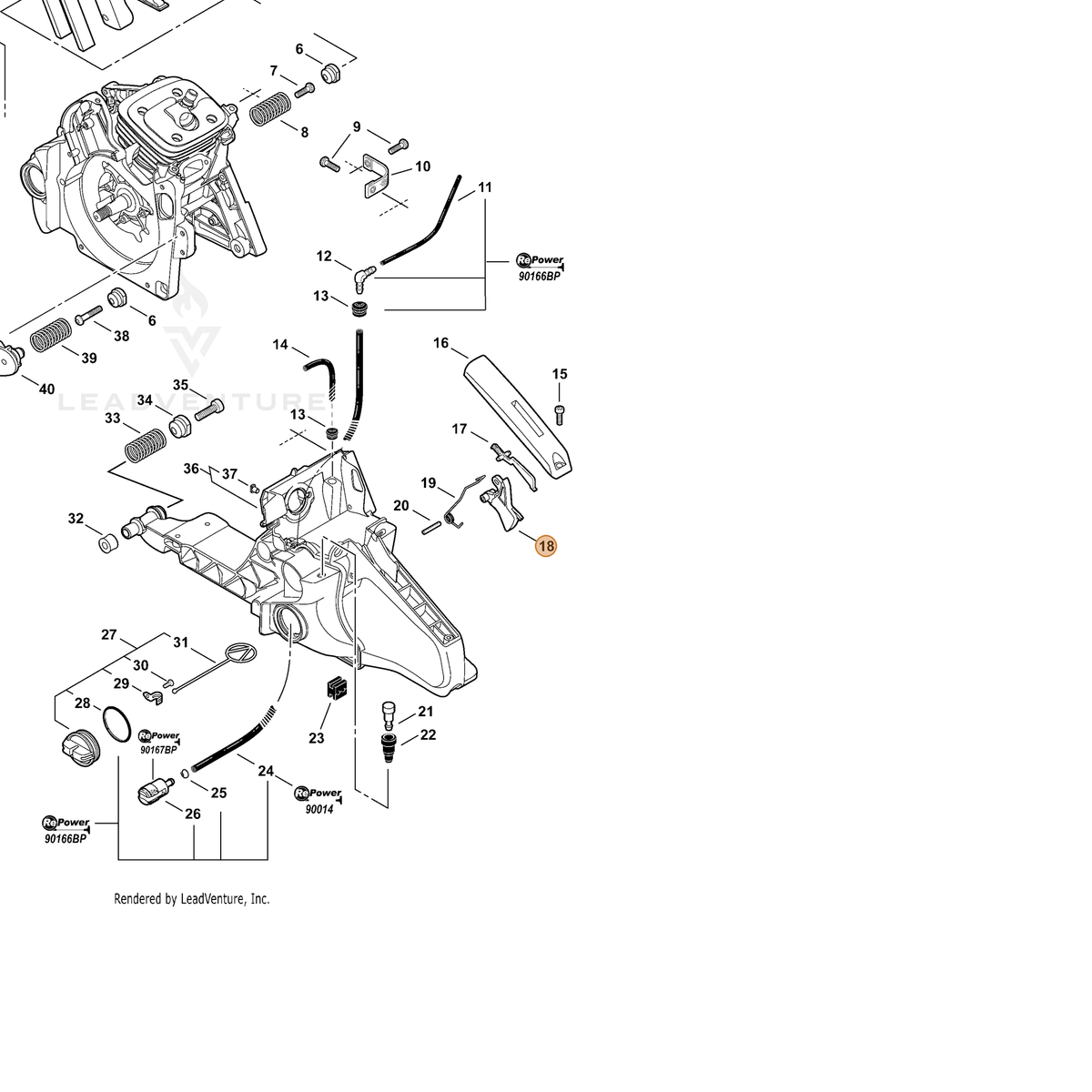 ECHO part C450000360 — IPL diagram snippet (6x zoom, amber highlight)