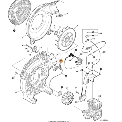 ECHO part C450000411 — IPL diagram snippet (6x zoom, amber highlight)