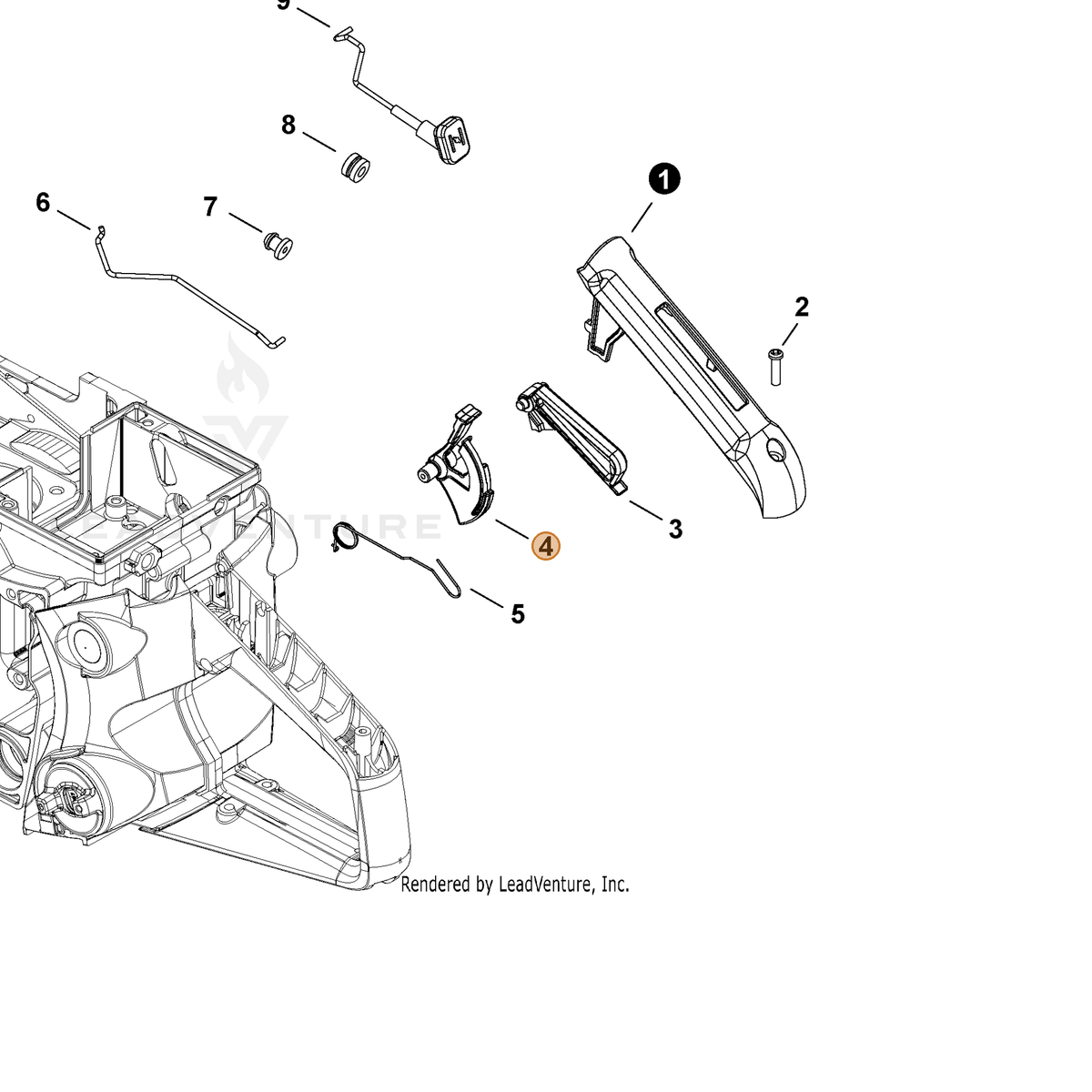 ECHO part C450000631 — IPL diagram snippet (6x zoom, amber highlight)