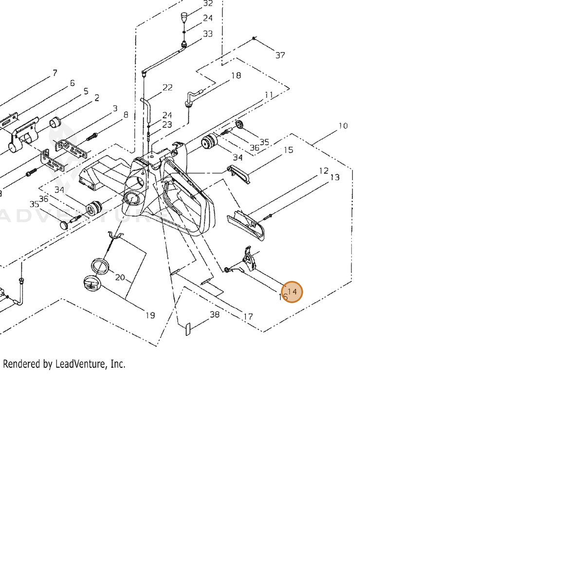 ECHO part C450000642 — IPL diagram snippet (6x zoom, amber highlight)