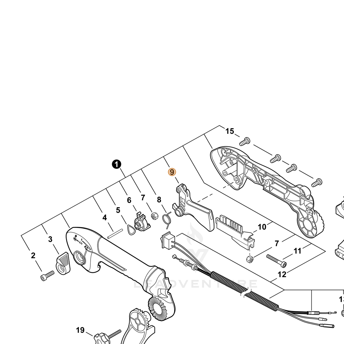 ECHO part C450000921 — IPL diagram snippet (6x zoom, amber highlight)