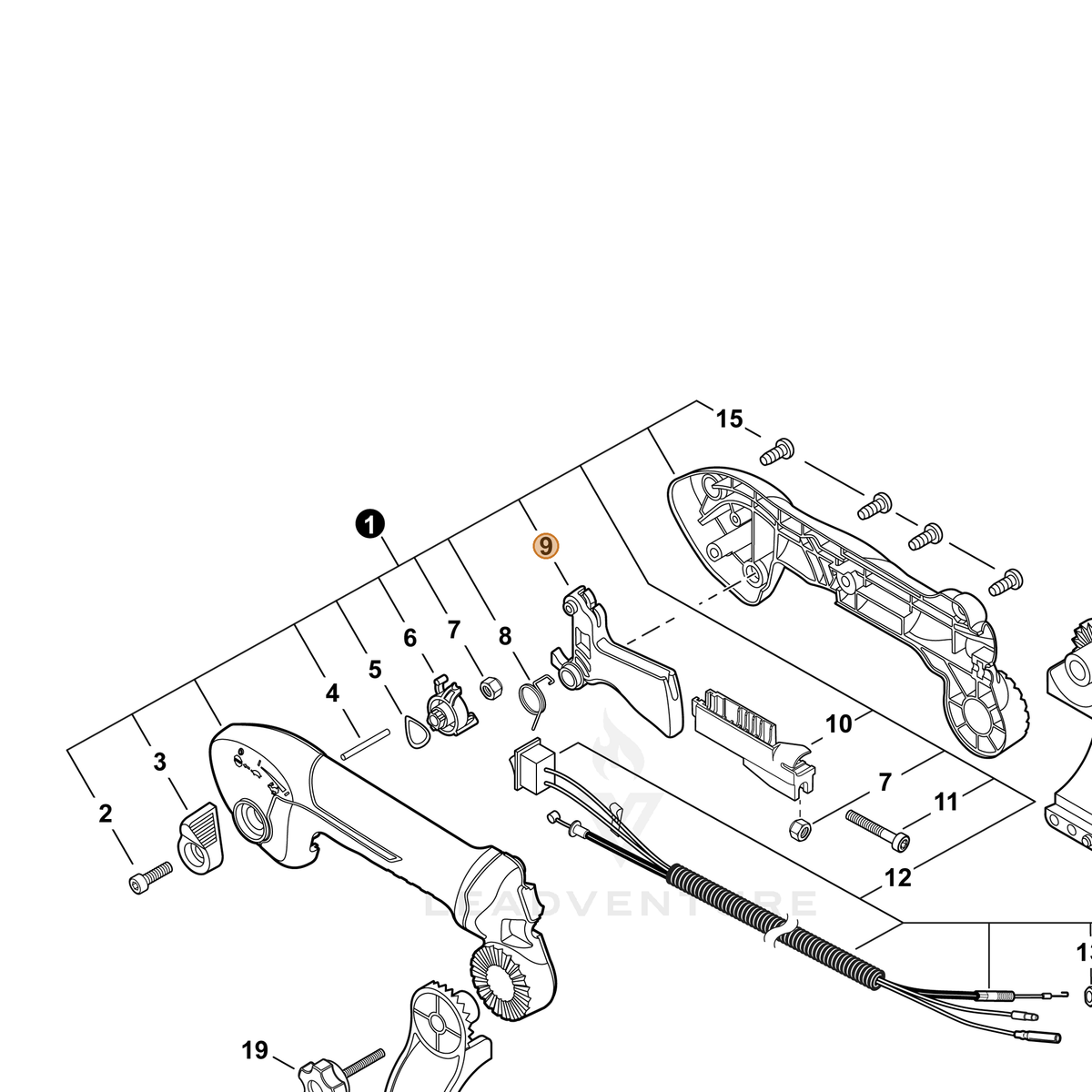 ECHO part C450000931 — IPL diagram snippet (6x zoom, amber highlight)