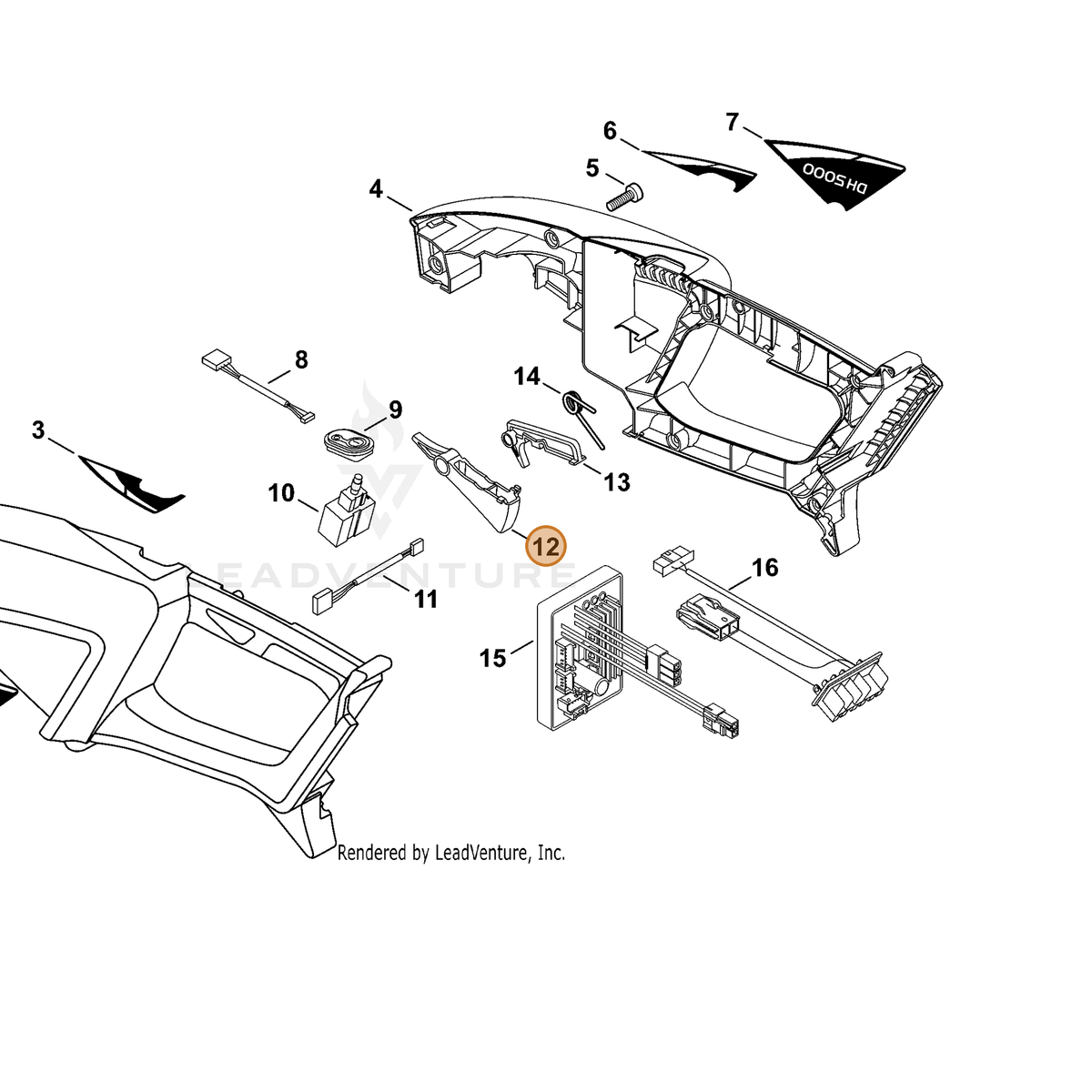 ECHO part C450001000 — IPL diagram snippet (6x zoom, amber highlight)