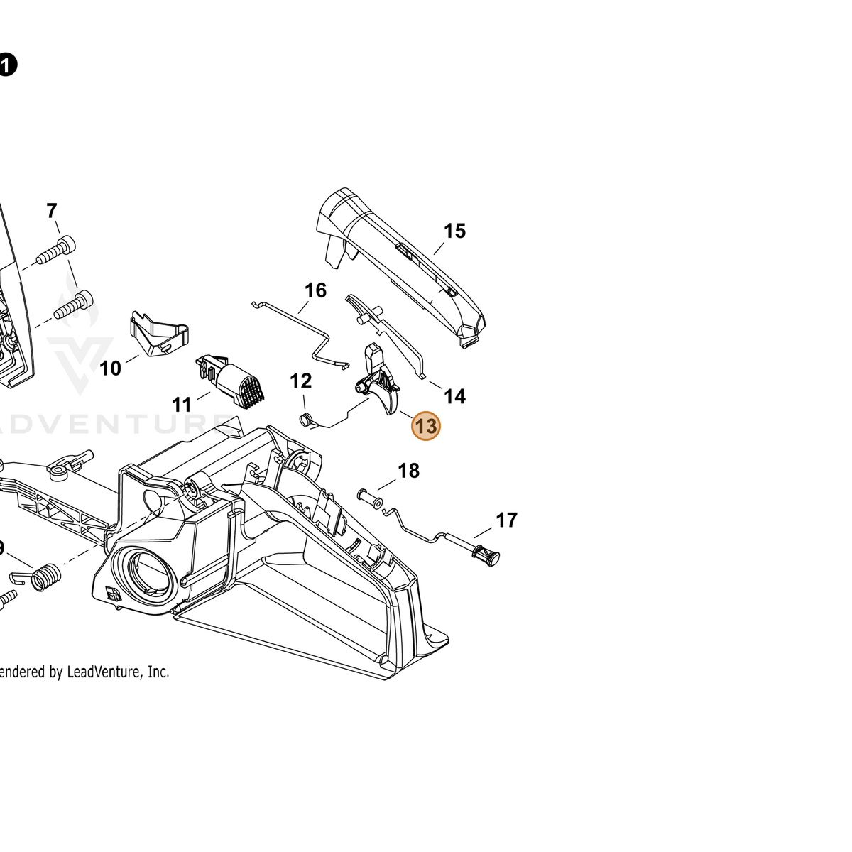 ECHO part C450001041 — IPL diagram snippet (6x zoom, amber highlight)