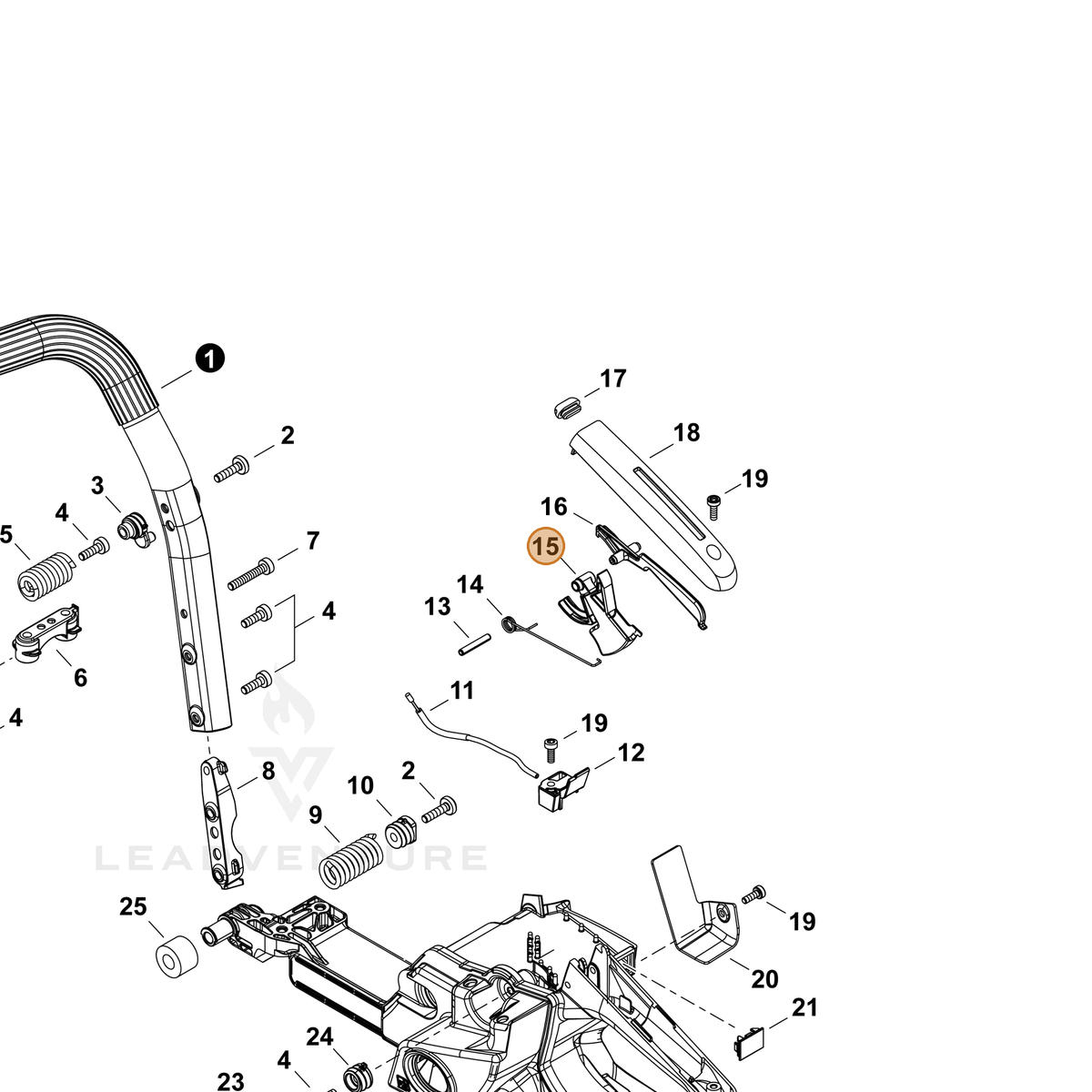ECHO part C450001120 — IPL diagram snippet (6x zoom, amber highlight)