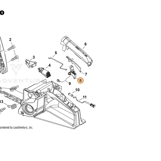 Echo part C450001240 — IPL diagram snippet (6x zoom, amber highlight)