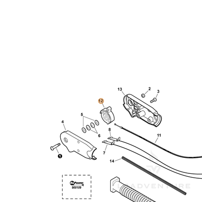 ECHO part C453000021 — IPL diagram snippet (6x zoom, amber highlight)