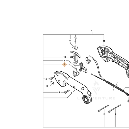 ECHO part C453000203 — IPL diagram snippet (6x zoom, amber highlight)