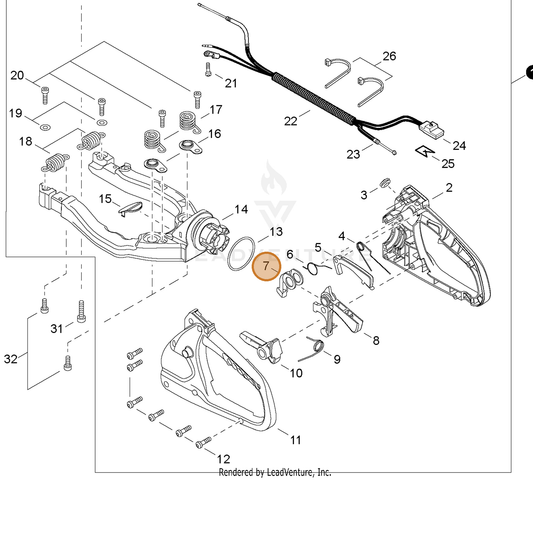Echo part C453000370 — IPL diagram snippet (6x zoom, amber highlight)