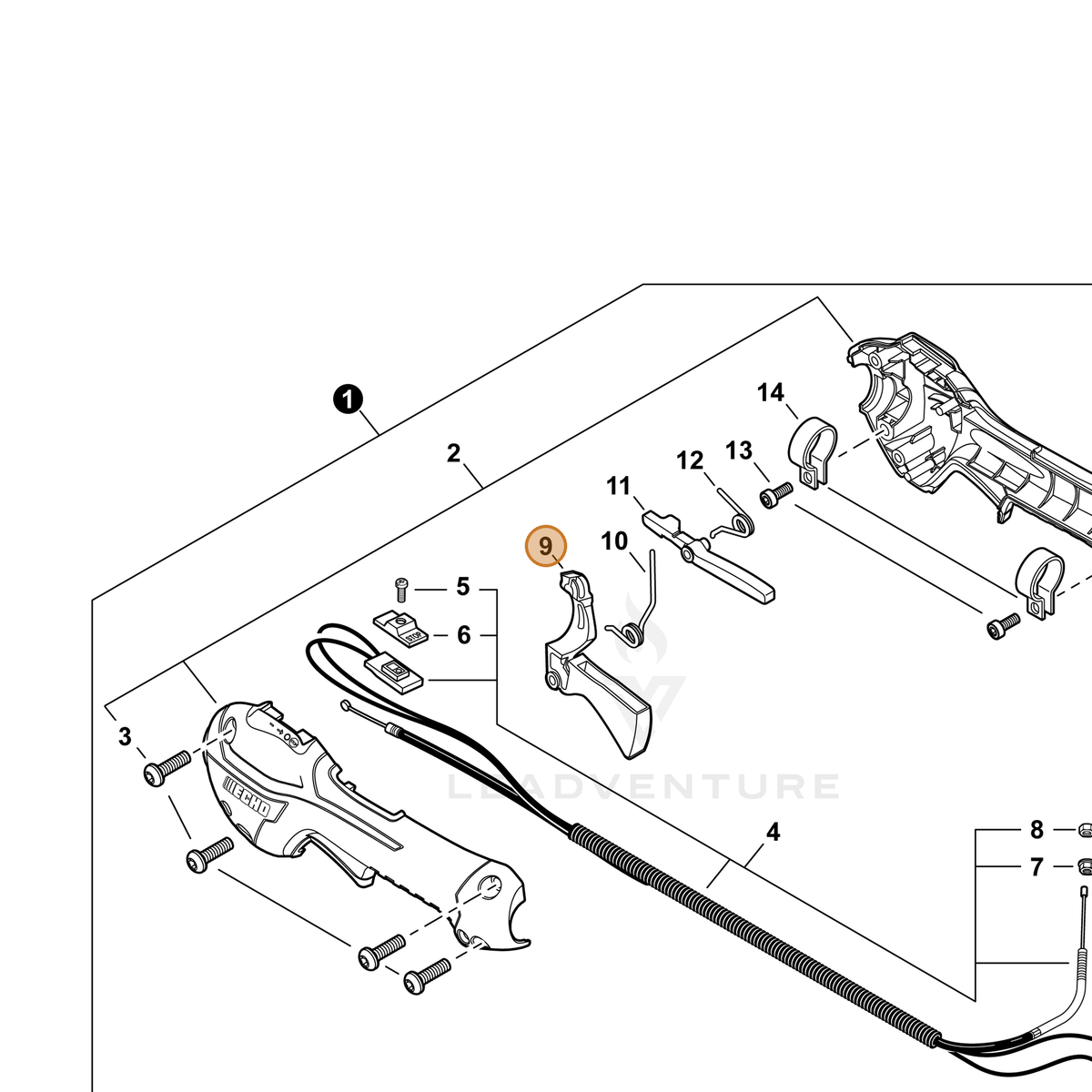 ECHO part C453000482 — IPL diagram snippet (6x zoom, amber highlight)
