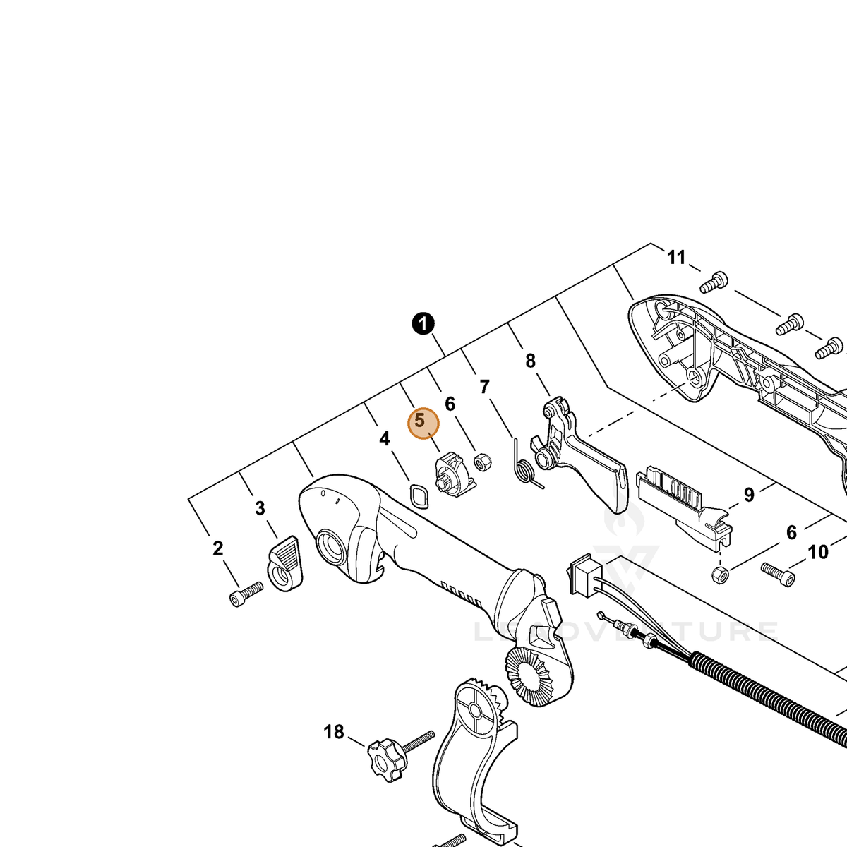 ECHO part C453000550 — IPL diagram snippet (6x zoom, amber highlight)