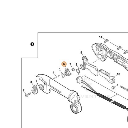 ECHO part C453000580 — IPL diagram snippet (6x zoom, amber highlight)