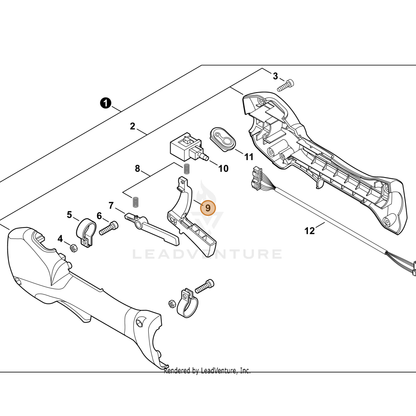ECHO part C453000600 — IPL diagram snippet (6x zoom, amber highlight)