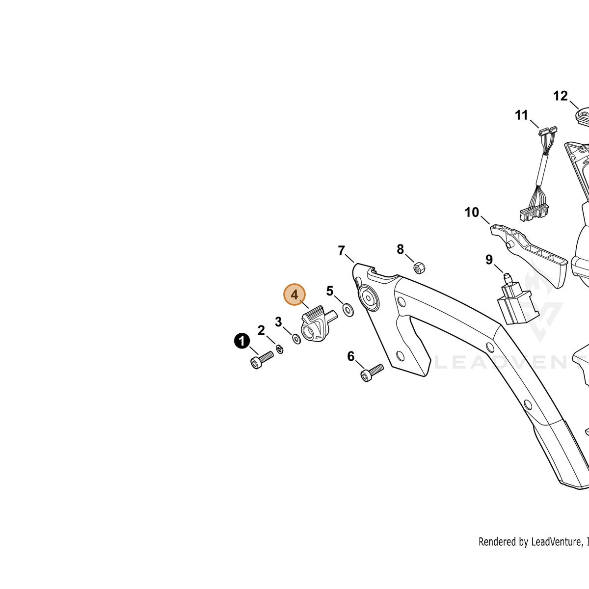 ECHO part C453000610 — IPL diagram snippet (6x zoom, amber highlight)