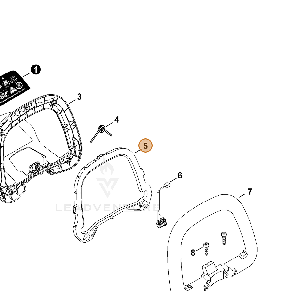 ECHO part C453000620 — IPL diagram snippet (6x zoom, amber highlight)