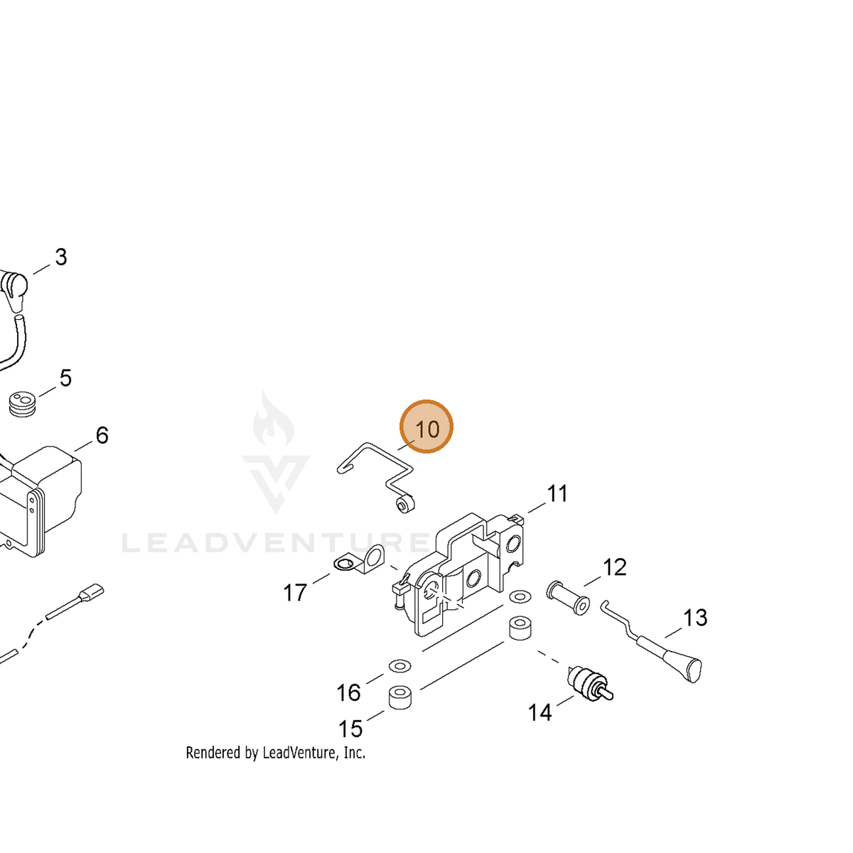 ECHO part C454000012 — IPL diagram snippet (6x zoom, amber highlight)
