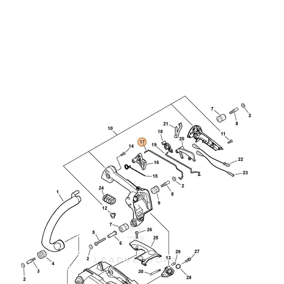 ECHO part C454000070 — IPL diagram snippet (6x zoom, amber highlight)