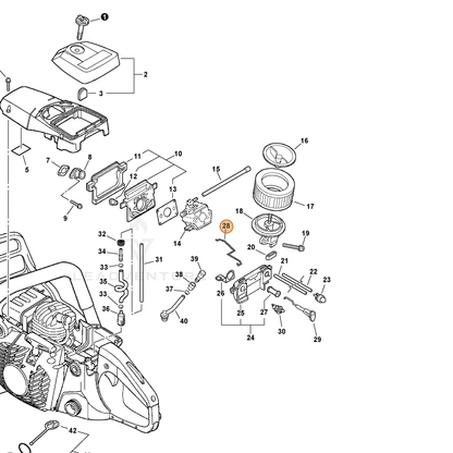 ECHO part C454000150 — IPL diagram snippet (6x zoom, amber highlight)