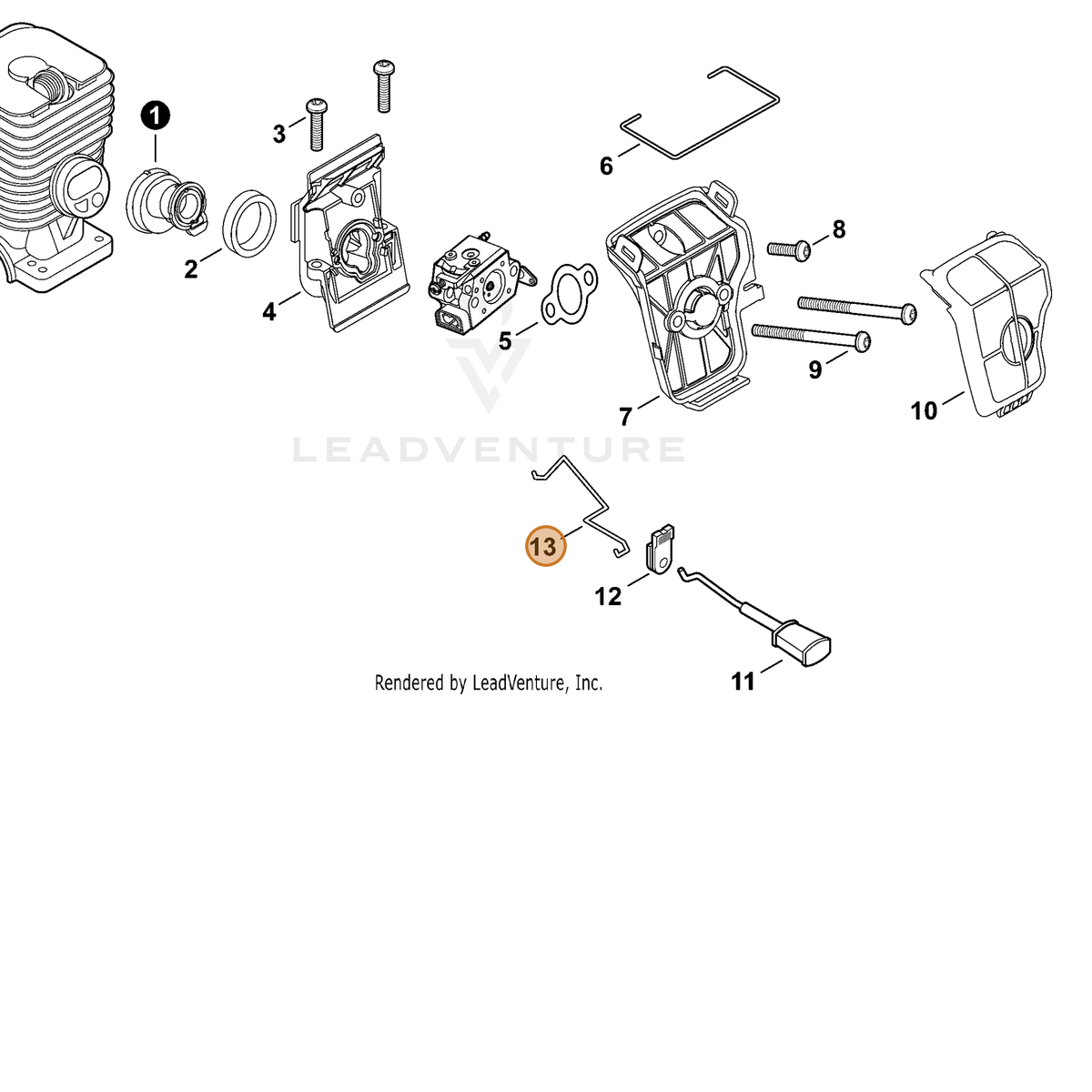 ECHO part C454000160 — IPL diagram snippet (6x zoom, amber highlight)