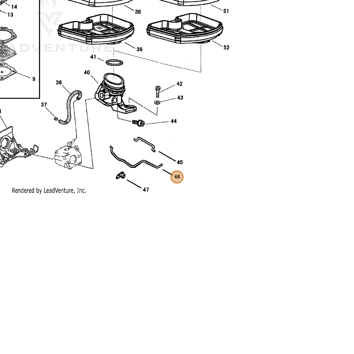 Echo part C454000290 — IPL diagram snippet (6x zoom, amber highlight)
