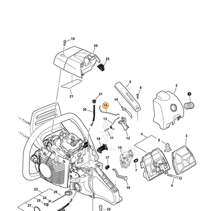 ECHO part C454000470 — IPL diagram snippet (6x zoom, amber highlight)