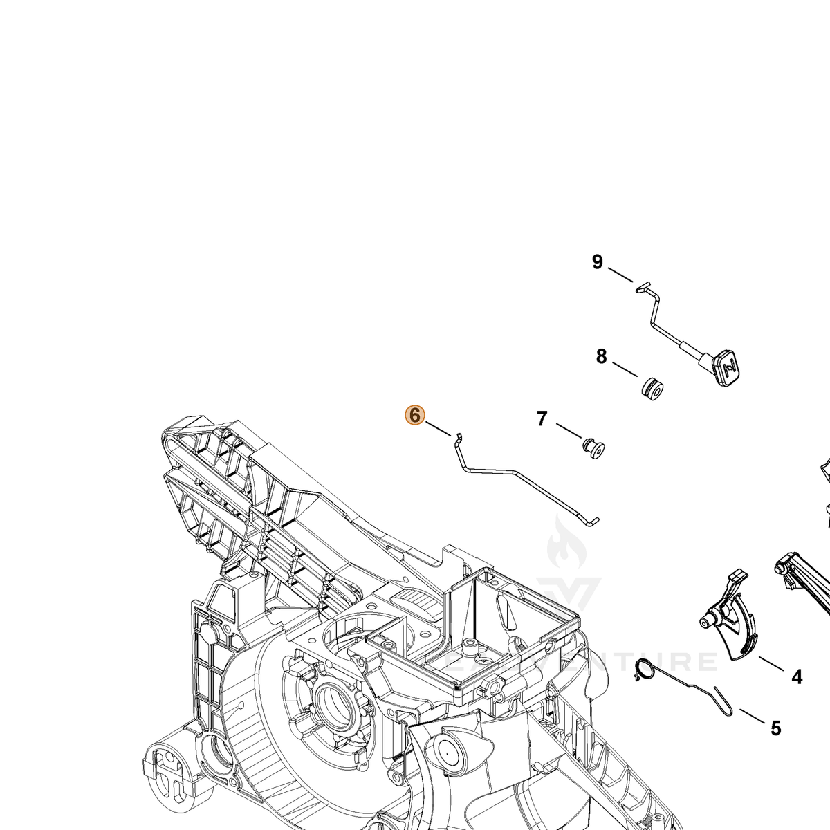 ECHO part C454000530 — IPL diagram snippet (6x zoom, amber highlight)